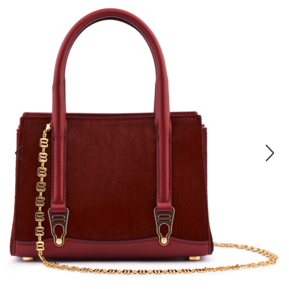New La Perla Red Pony Skin Mini Bag